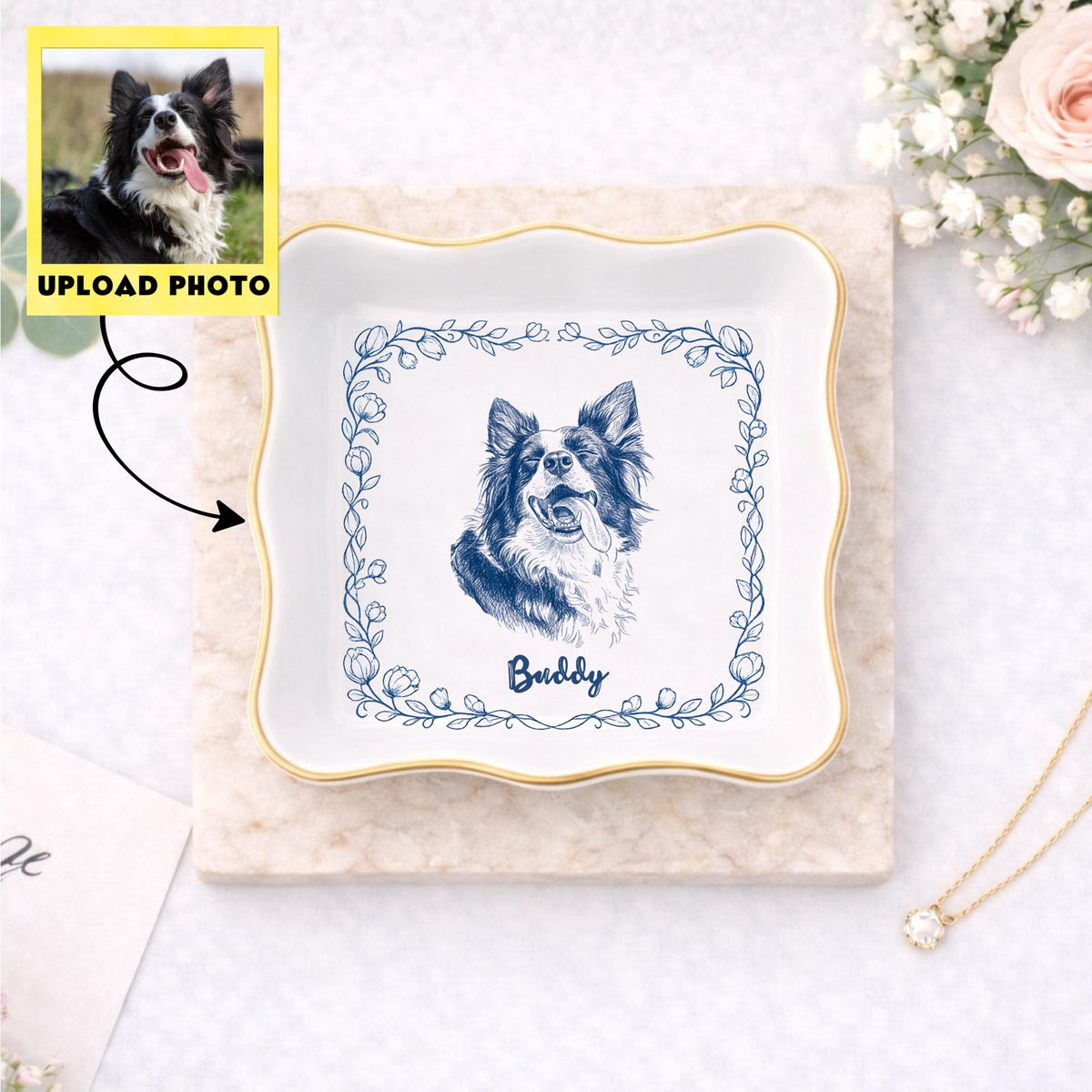 Personalized Pet Portrait Ring Dish l Custom Dog Cat Toile de Joy Trinket Tray e4711ebc-f7c5-4617-809d-360d80d6de12-3.jpg