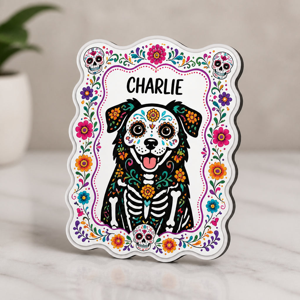 Calavera Pet Portrait Fridge Magnet – Upload Photo & Name - Personalized Custom Shape Fridge Magnet e488211a-c9dd-4307-aace-53071f1b79f5.jpg