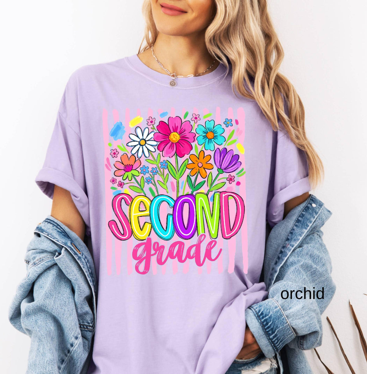Comfort Colors Teacher Team Striped Back To School Shirts, Wildflower Level Grade T-shirt, Teacher Gift, Pre-K First Grade Kindergarten Tee e4999d5d-05e2-4d82-a87b-3e8a317f369a-9.jpg