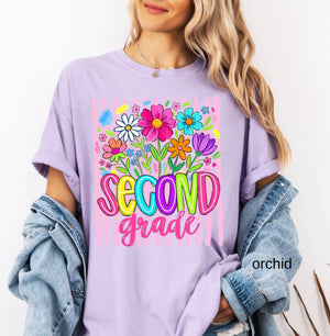 Comfort Colors Teacher Team Striped Back To School Shirts, Wildflower Level Grade T-shirt, Teacher Gift, Pre-K First Grade Kindergarten Tee e4999d5d-05e2-4d82-a87b-3e8a317f369a-9.jpg