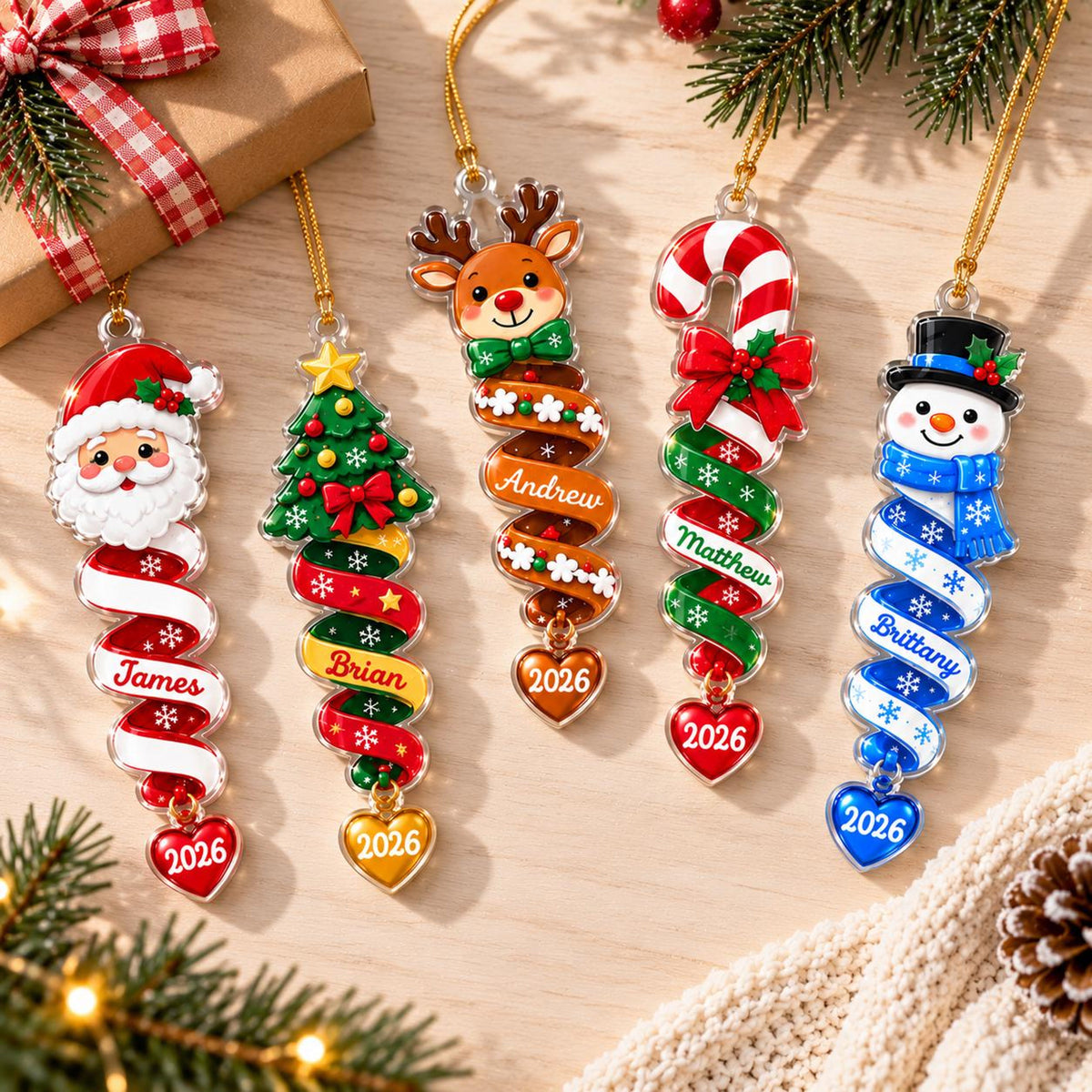 Custom Name Spiral Ornament, Spiral Christmas Ornaments, Family Ornament 2026, Snowman Santa Christmas Keepsake, Christmas Gifts for Friends e4cf9ea3-4792-4efe-a237-b851a3338c1b-3.jpg