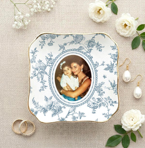 Mother of the Bride Gift, Toile De Jouy Trinket Tray, Custom Mother Photo Ring Dish, Mother of the Bride Wedding Day Gift from Daughter e4d47a58-c376-4f0f-926e-7c7d1874e82b-7.jpg