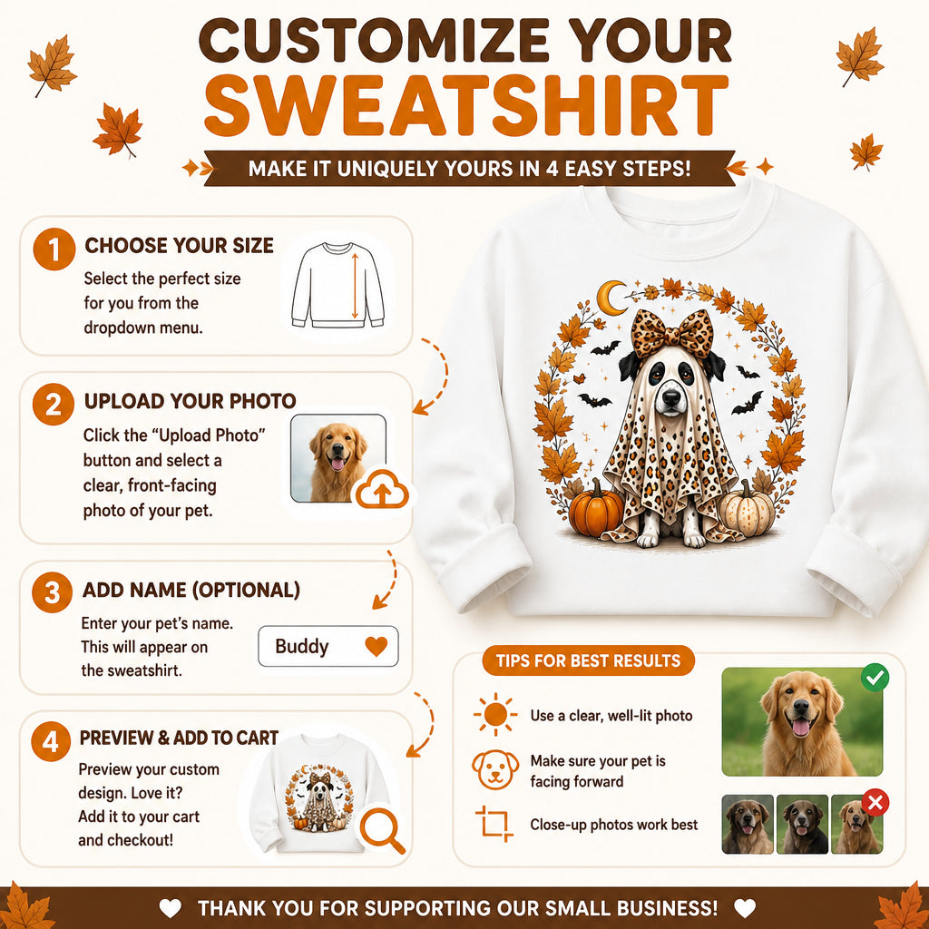 Spooky Cute Leopard Ghost Dog Fall Sweatshirt - Personalized Sweatshirt e4e1072e-65d1-4baf-82cc-b902c3ca773f.jpg