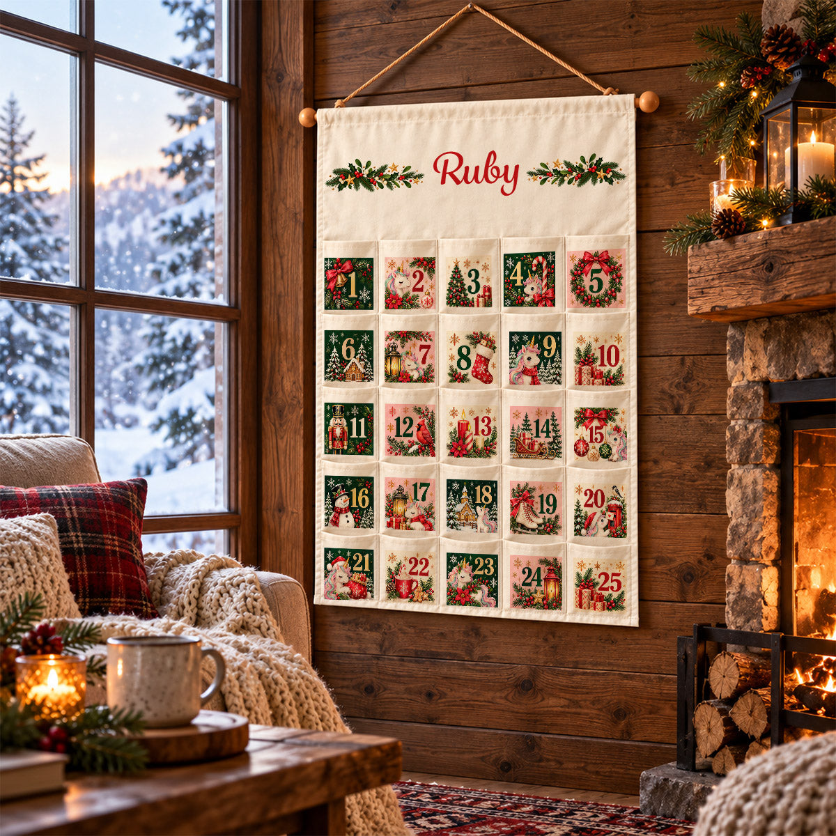 Christmas Tree Advent Calendar with Name - Personalized Christmas Gifts - Custom Yarn Name Fabric Advent Calendar e4f79f15-280c-4d44-8c46-42dd667f9faf-MK-6.jpg