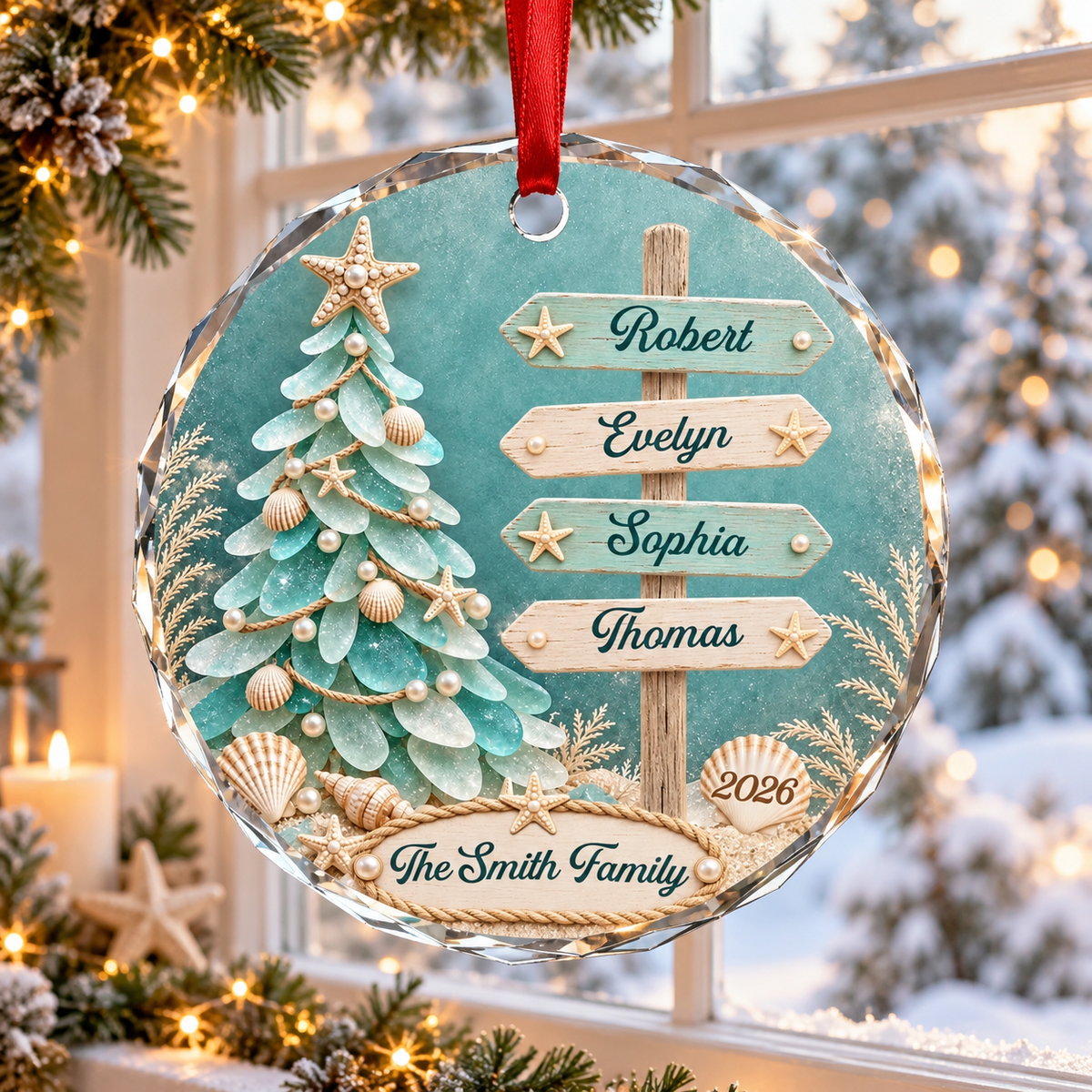 Custom Sea Glass Circle Glass Ornament - Personalized Crystal Ornament - Christmas Gift For Family e512fa7e-7d3a-4f30-8621-a9f8ad3ac187-banner-1.png