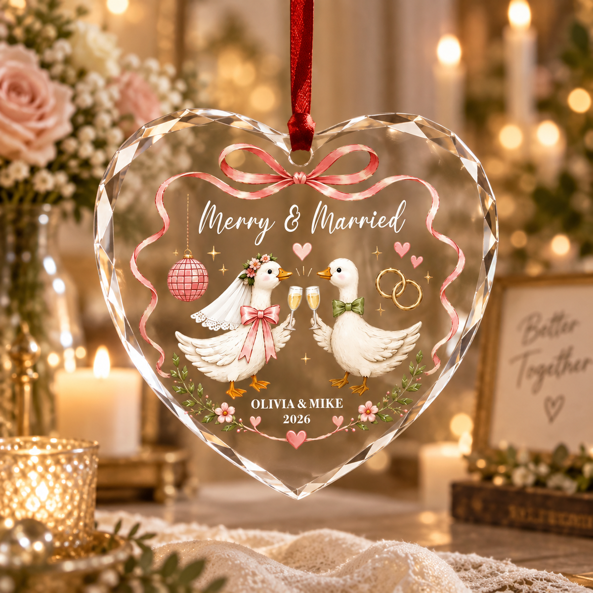 Merry And Married Ornament, Silly Goose Engaged Ornament, First Christmas Married 2026 Ornament, Custom Newlywed Keepsake, Gift for Couple e51aa430-a531-4b22-bc45-5e00592be18c-88a38f68-1b1d-4d5a-ac7f-82c2c6f7a2c4.png