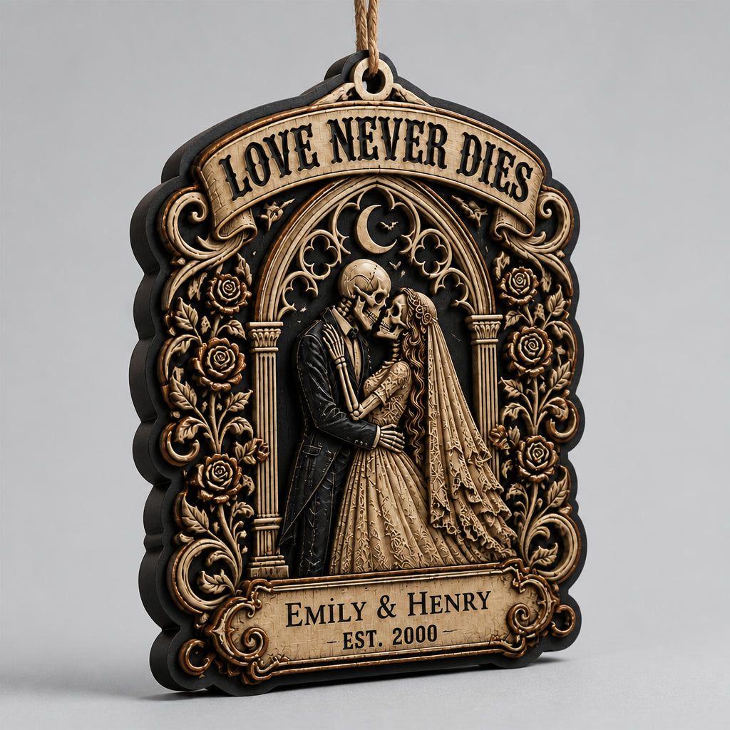 Love Never Dies Gothic Couple Personalized 3-Layer Wood Ornament - Personalized 3-Layered Wood Ornament e550a066-545a-4c7f-9556-ee1c6aaa1ec0.jpg