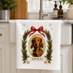 Holiday Pet Photo Cameo Kitchen Towel - Personalized Kitchen Towel e557765d-f6e6-4951-af5f-86963d9ed965.jpg