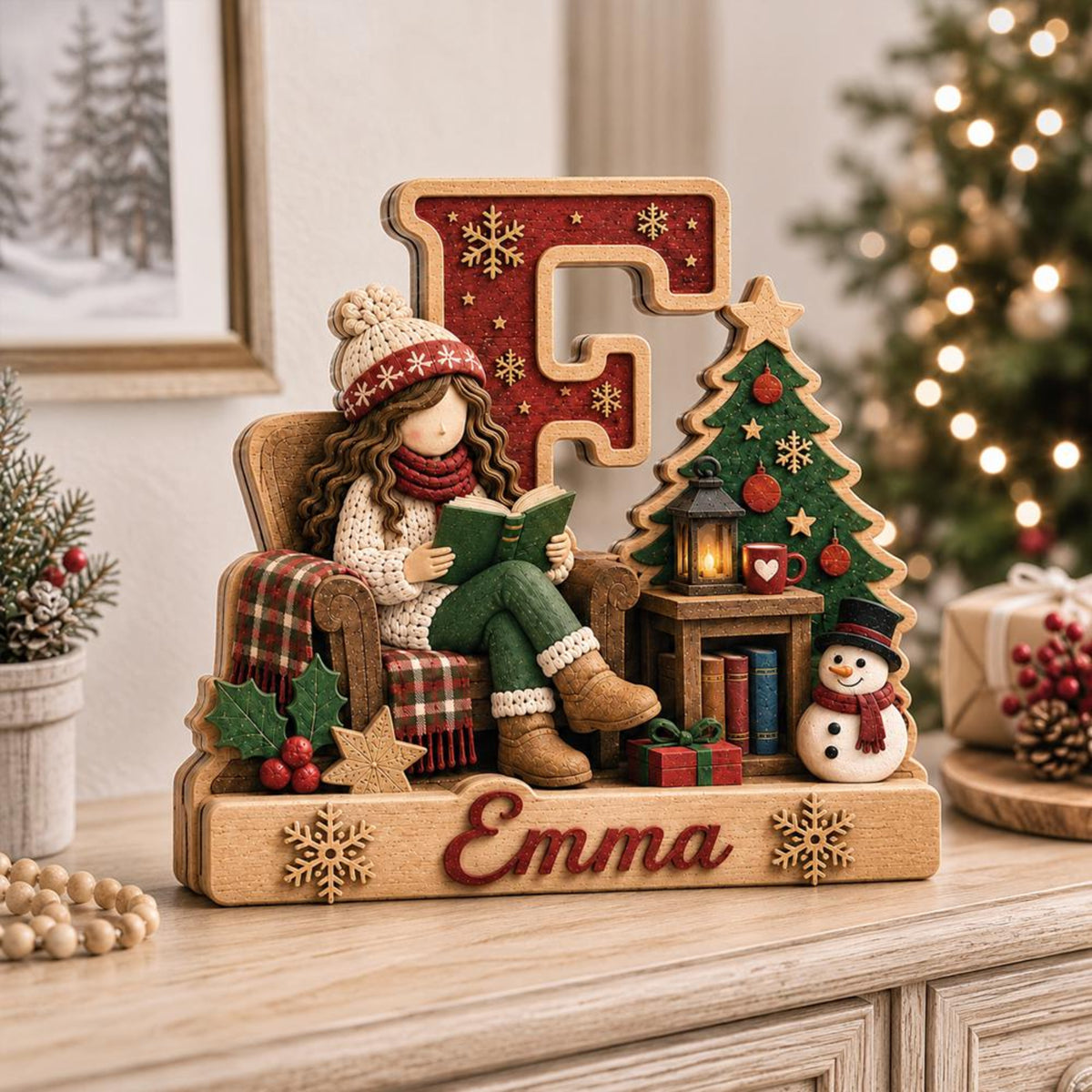 Custom Christmas Initial Letter & Name Block, Holiday Reader Shelf Decor, Cozy Library Decoration, Personalized Book Lover Christmas Gift e56910fd-0b27-430e-aca0-2342cfee07f1-6.jpg