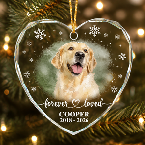 Forever Loved Pet Memorial Crystal Ornament — Photo, Name & Years - Personalized Crystal Ornament e5809d67-d61a-49bb-bc63-24ad0001a8a9.png