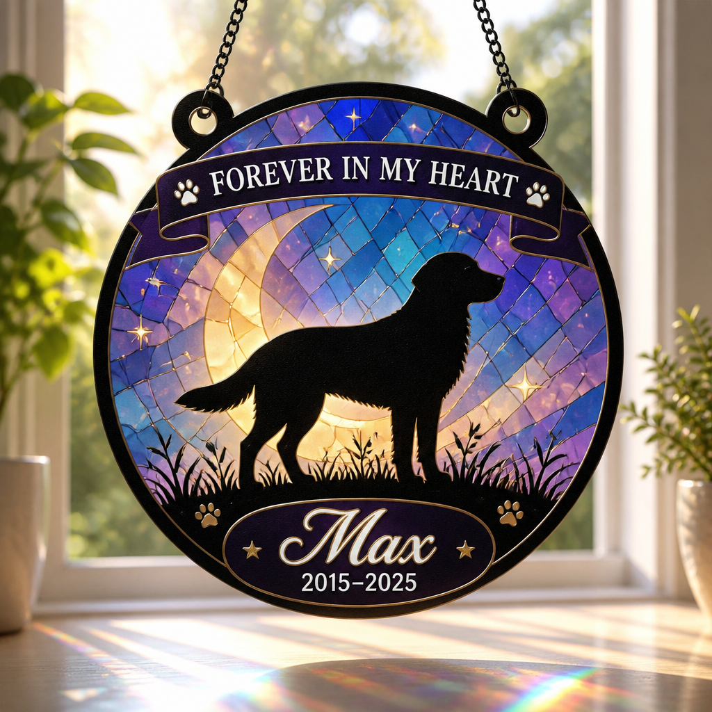 Pet Memorial Suncatcher – Forever In My Heart (Name & Years) - Personalized Suncatcher Ornament e5812781-87f9-401d-8cd6-60d28c0fcd9b.png