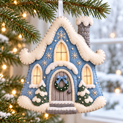 Blue Snowy Christmas House Ornament, Winter Felt Decor, Beginner Hand Sewing, Cute Christmas Gift, Gift For Kid, Gift For Handmade Lover e5a2512a-ba26-4018-8278-fec6a517fbfa-Ng-i-nh-tuy-t-v-i-v-ng-ruy-b-ng-tr-ng-1.png