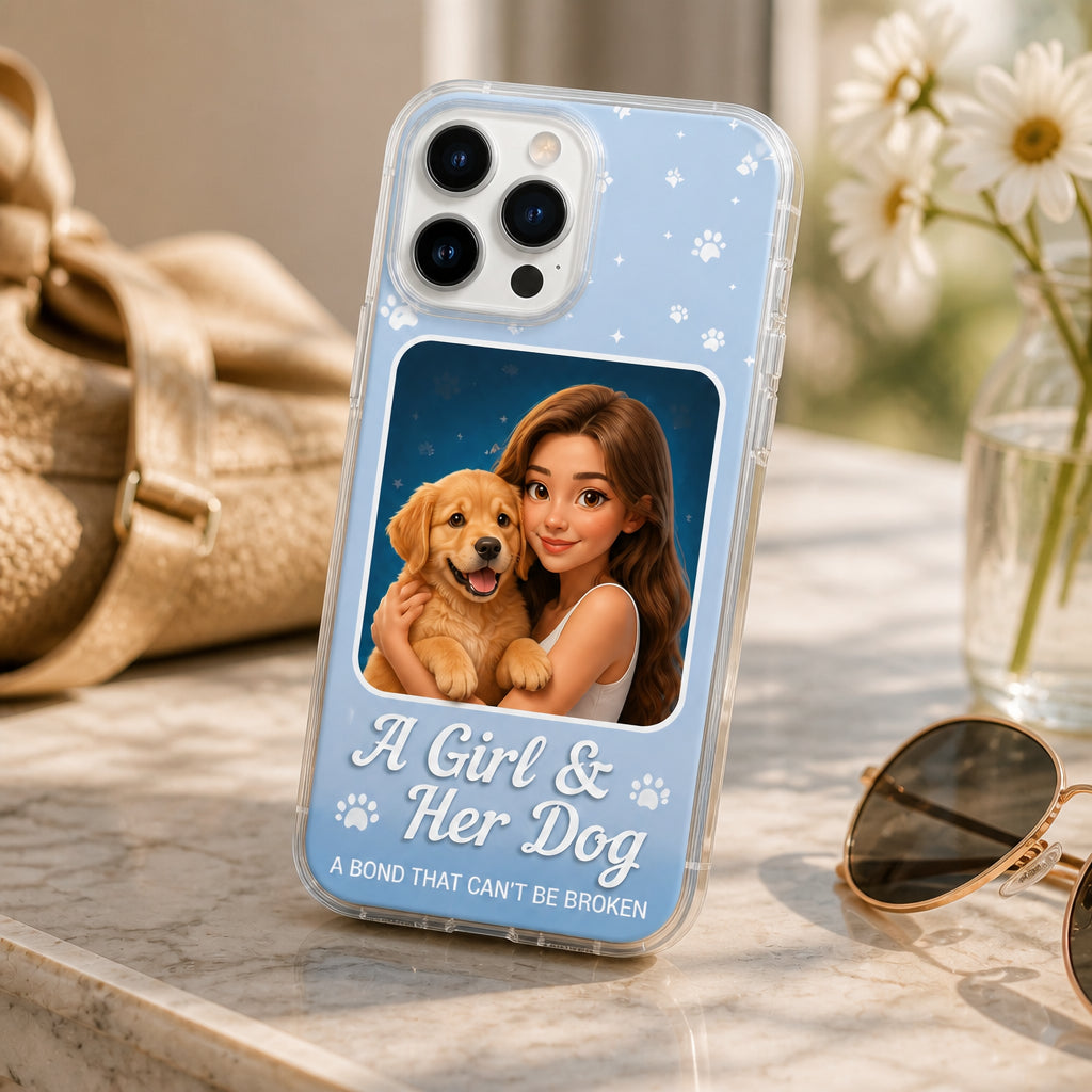 A Girl & Her Pet – Photo-to-Cartoon Custom Phone Case - Personalized Phonecase e5a4c1eb-c746-41ec-a798-01d366a26af6.jpg