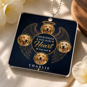Pet Memorial Car Suncatcher Ornament – Your Wings My Heart – 4-Photo Collage with Name - Personalized Suncatcher Ornament e5ab5d2a-44d7-4687-b241-4bc3da061d99.jpg