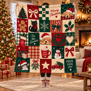 Christmas Patchwork Blanket, Black Cat Puppy Throw, Red Green Plaid Flannel Fleece, Gingerbread Snowman Decor, Cozy Holiday Gift for Women e5ad9c9c-72a7-45d9-93f5-f630e40f90f6-d9d6b795-9856-4c65-af4c-766ad6a62719.png