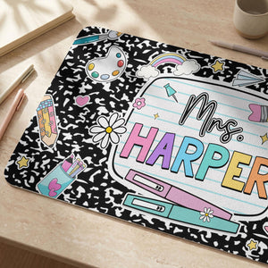 Personalized Teacher Desk Mat, Custom Teacher Composition Book With Name Mouse Pad, Teacher Gifts, Back To School,Teacher Appreciation Gift e5b28ac5-eda8-4ed8-b4c8-d6d49273097a-10.jpg
