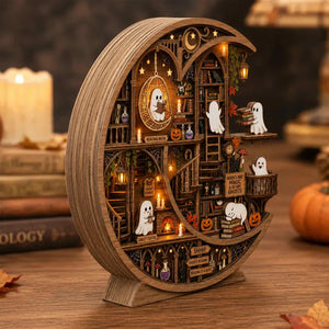 Halloween Ghost Library, Reading Ghost Halloween Wooden Block, Pumpkin Bookshelf Decor, Spooky Book Lover Shelf Sign Fall Reading Room Decor e5b3301c-592f-480b-8b8b-c23035a49a8a-cvxcvcxcxcxcx-4-.webp