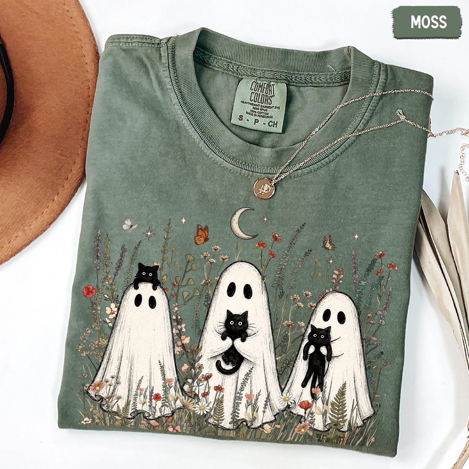 Vintage Cottagecore Ghost Black Cat Shirt, Funny Halloween Whimsical Wildflower Botanical Tee, Cottagecore Black Cat Shirt, Black Cat Lover e5d78d8e-4ed8-49be-ae38-0d35b222fc2b-1.jpg