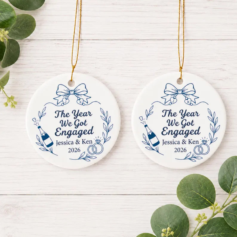 Personalized Engagement Ornament 2026, First Christmas Engaged Ceramic Keepsake, Custom Couple Ornament with Names and Year,Bride to Be Gift e5da0c00-6384-443f-b7ae-2db86b519e66-fdg-10-.webp