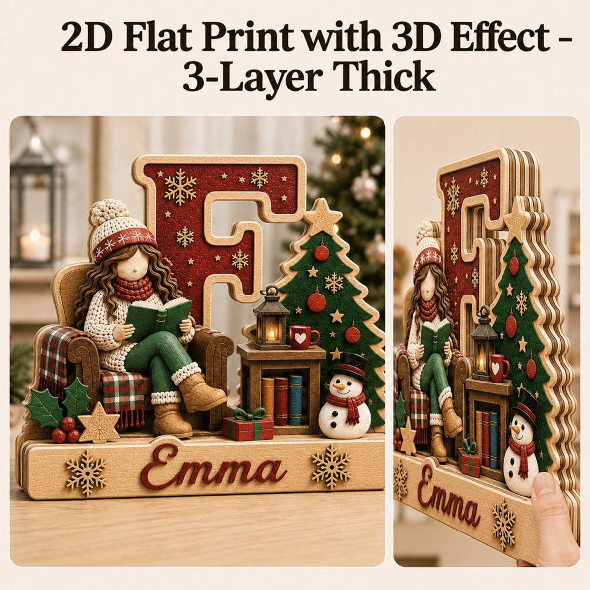 Custom Christmas Initial Letter & Name Block, Holiday Reader Shelf Decor, Cozy Library Decoration, Personalized Book Lover Christmas Gift e5debd06-81ce-46cf-bb68-de1fb822b675-3.jpg