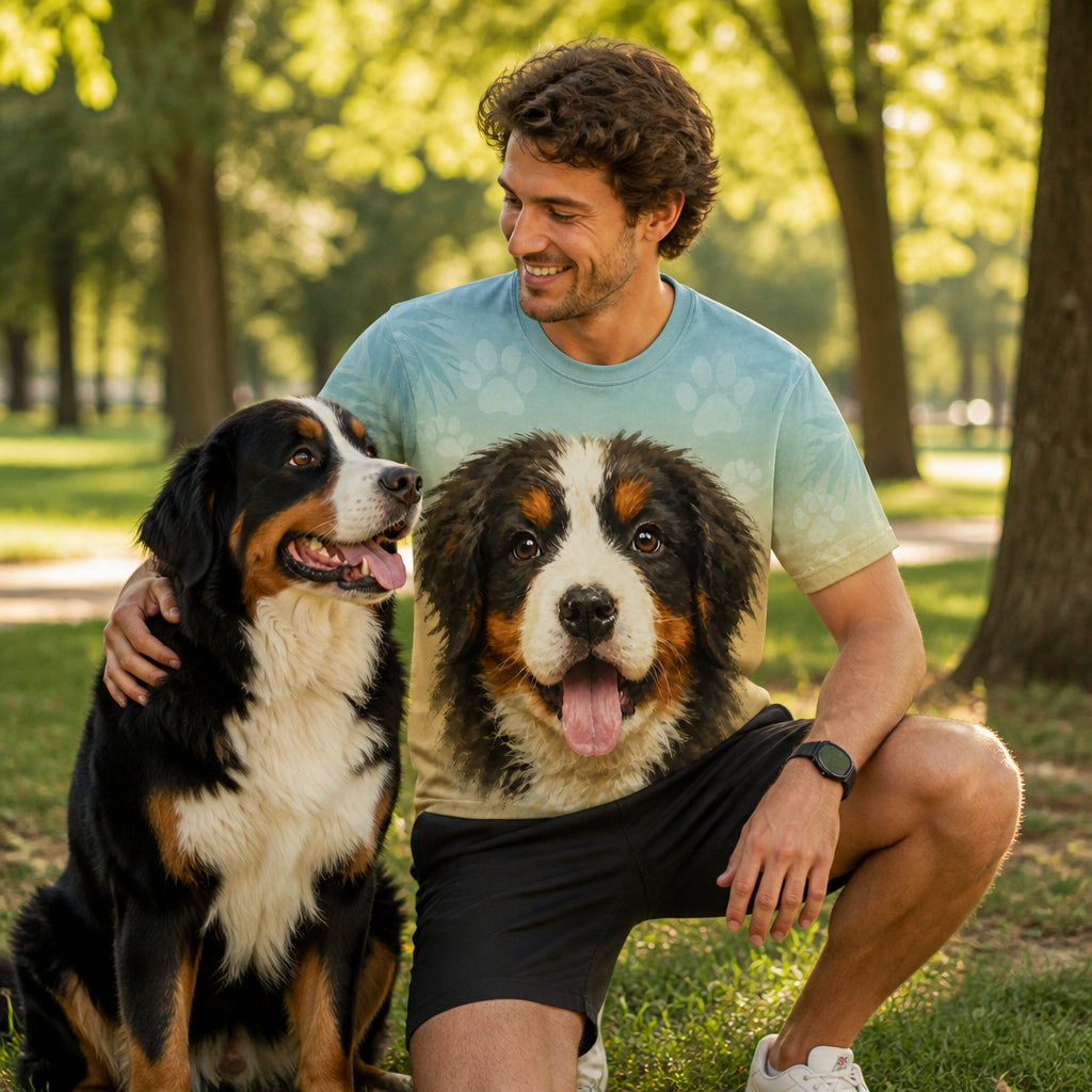 Playful Pup Portrait All-Over Print Tee - T-Shirt - All over printed e5f30448-349e-4cac-abe2-51fcdb54b533.jpg