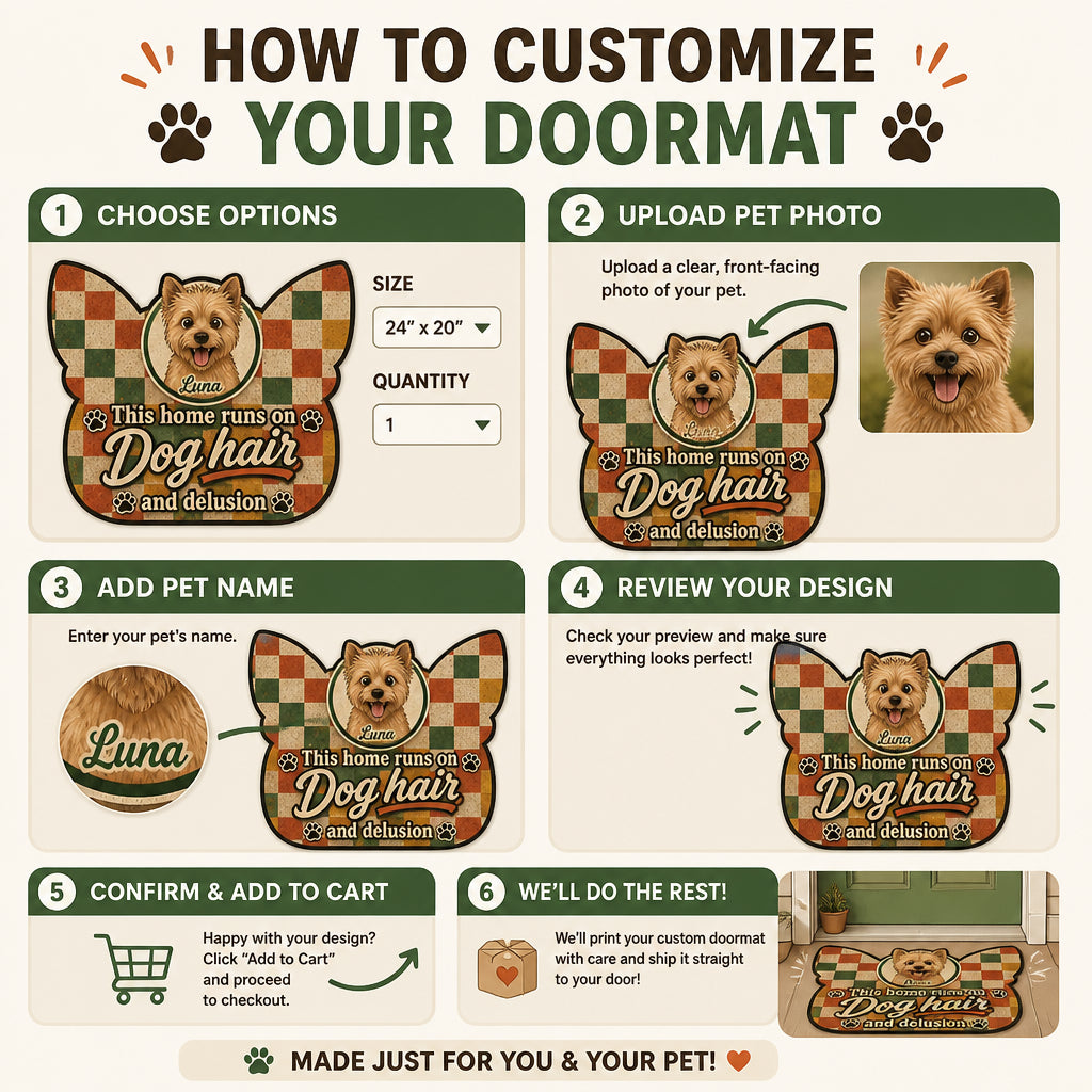 Custom Shape Doormat — This Home Runs on Dog Hair & Delusion — Pet Photo + Name - Personalized Custom Shape Doormat (ZB) e5f6b167-6651-4de2-bba0-2dfdd1848b45.jpg