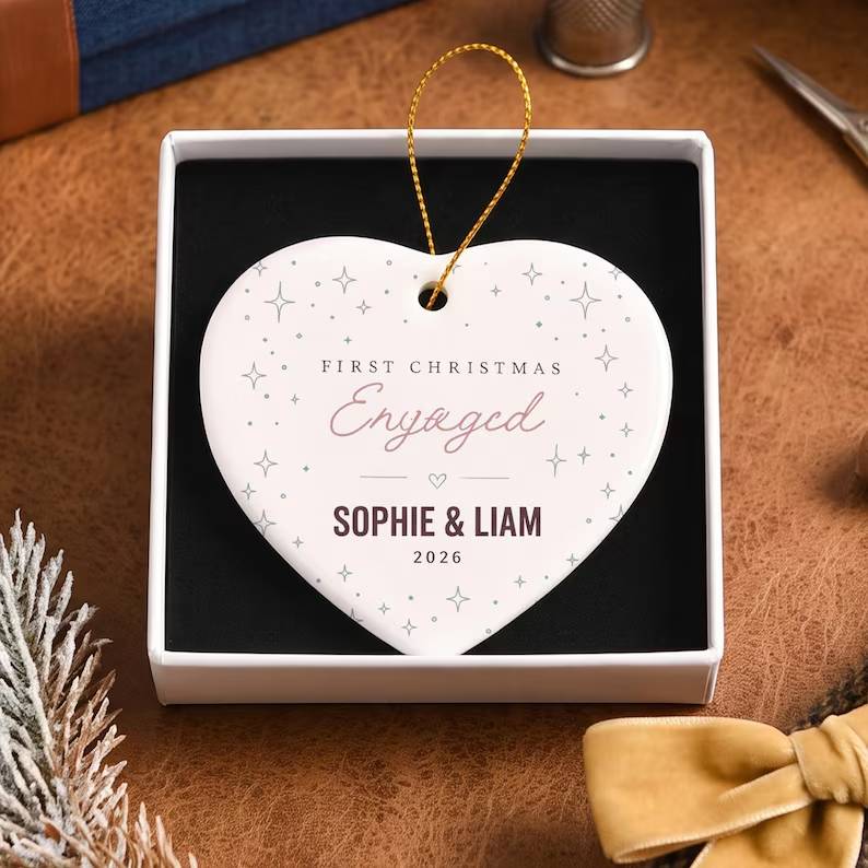 Personalized First Christmas Engaged Ornament, Custom Couple Bauble, Engagement Keepsake Gift, Newly Engaged Christmas Tree Decoration e61a6cc5-fc97-465f-8c65-814f6d6f0e82-dfdf-4-.jpg