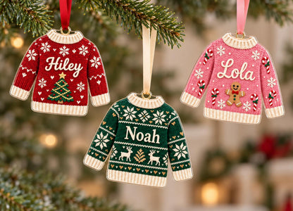 Custom Sweater Christmas Ornament With Name, Baby Name Ornament, Kids Gift 2026 Mini Sweater Letter Name Xmas Tree Decor, Family Ornament e62f3eed-997f-4f54-97c2-f6567c170218-7.jpg