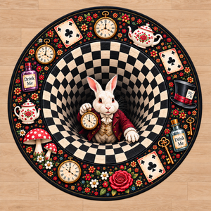 3D Rabbit Hole Optical Illusion Round Rug, Whimsical Bunny Tea Party Floor Mat, Checkered Vortex Carpet, Fantasy Wonderland Home Decor e63c18e3-fd8a-43f4-9cfb-b2f72e205fc5-Th-m-tr-n-ng-t-m-v-i-th-tr-ng.png