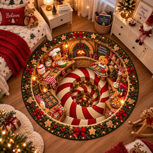 Christmas Baking 3D Illusion Round Rug, Gingerbread Baking Candy Cane Spiral Floor Mat, Holiday Living Room Decor, Xmas Gift e64a6a96-318a-416a-ab51-82f5ea0b5e6f-dffd-1-.png