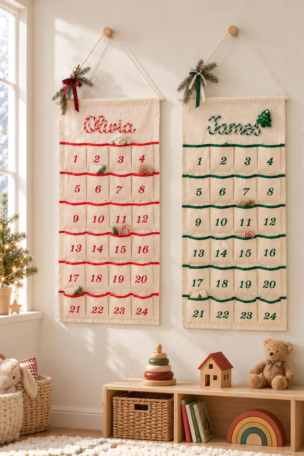 Personalized Advent Calendar for Kids, 24 Pocket Christmas Countdown Calendar, Fillable Fabric Wall Hanging, Custom Name Christmas Decor e65d8e7d-b033-4442-9c44-d9d789040163-il_1588xN.8566136756_eg81.jpg