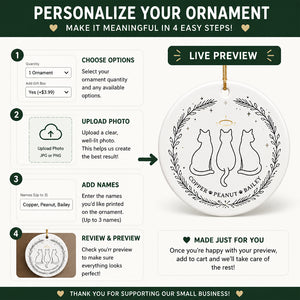 Personalized Cat Trio Memorial Ornament – Minimal Line Art Wreath - Personalized Ornament e6689c17-dc96-4468-81db-e473cb682ec0.jpg