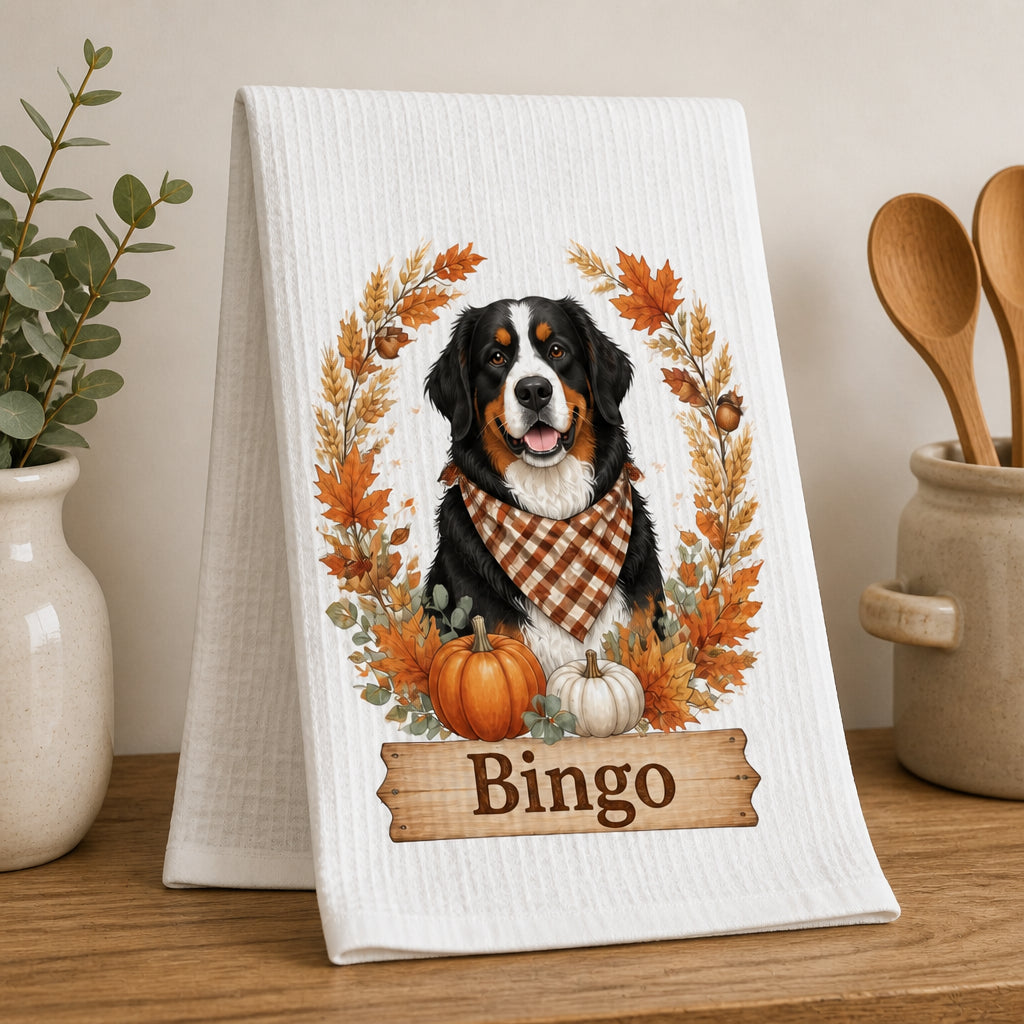 Autumn Pet Portrait Kitchen Towel – Name + Photo - Personalized Kitchen Towel e67d5ff7-0b89-4e97-99b5-7d94ef3b4460.jpg