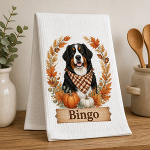 Autumn Pet Portrait Kitchen Towel – Name + Photo - Personalized Kitchen Towel e67d5ff7-0b89-4e97-99b5-7d94ef3b4460.jpg