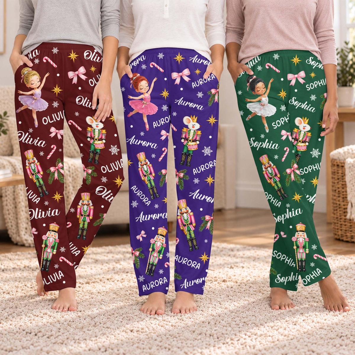 Personalized Ballerina Christmas Pajama Pants, Custom Name Nutcracker Lounge Pants, Ballet Dancer Gift e67f280e-c0cd-43dd-a726-587114b8fec5-1.jpg
