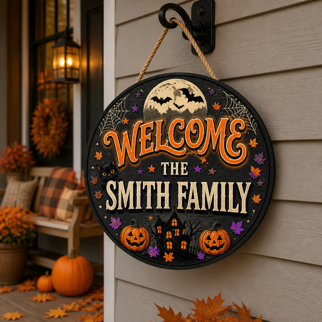 Personalized Halloween Welcome Wood Sign – The {Family Name} Family - Personalized Wood Sign e6a5fd2d-1016-47ef-b2ce-fc2fcca7595e.jpg