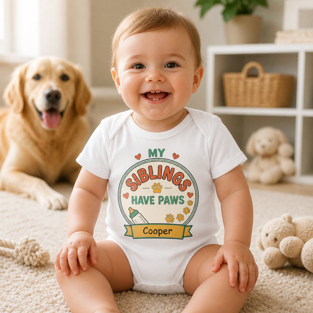 My Siblings Have Paws Baby Onesie – Pet Name - Personalized Baby Onesie With Color e6a62418-6383-4389-934d-19c00bd1329f.jpg