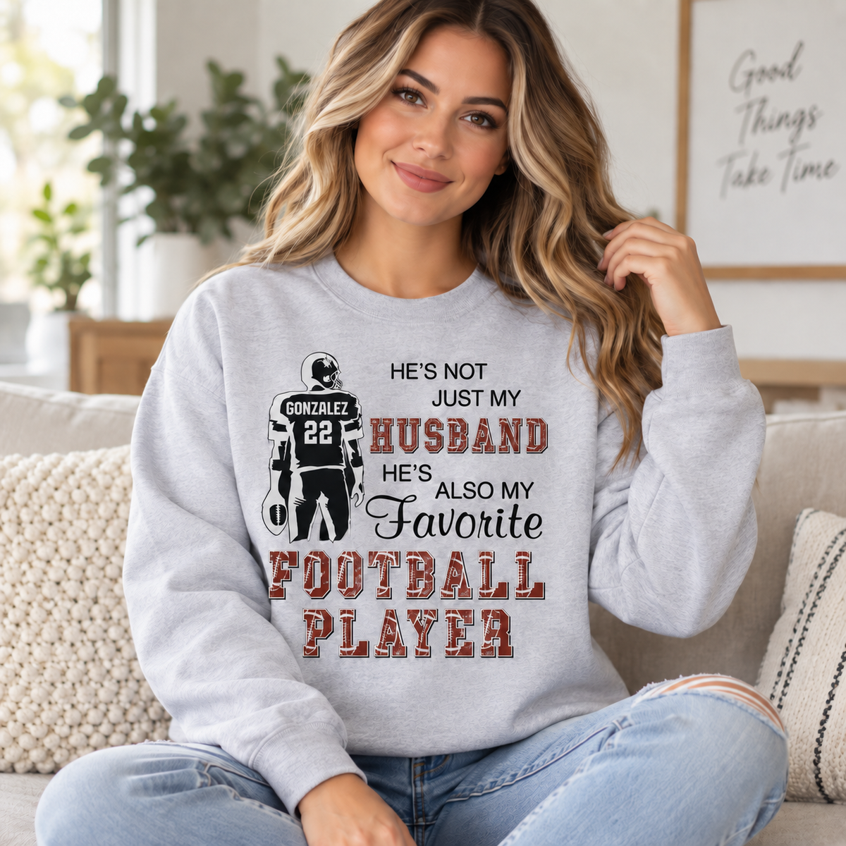 Custom He's Not Just My Grandson He's Favorite Football Player Shirt, Personalized Sports T-Shirt, Game Day Shirt, Football Mom Gift e6bd2c55-4566-48ce-9cda-370c7b75424f-d7195f1d-3366-40c4-a14e-f23df7487b58.png
