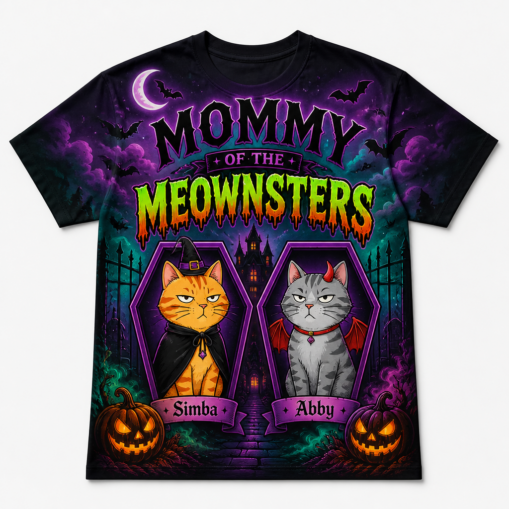 Mommy of the Meownsters – Personalized Cat Mom AOP Tee - Personalized T-Shirt - All over printed e6be768c-b376-4813-b595-567fdfb348df.png