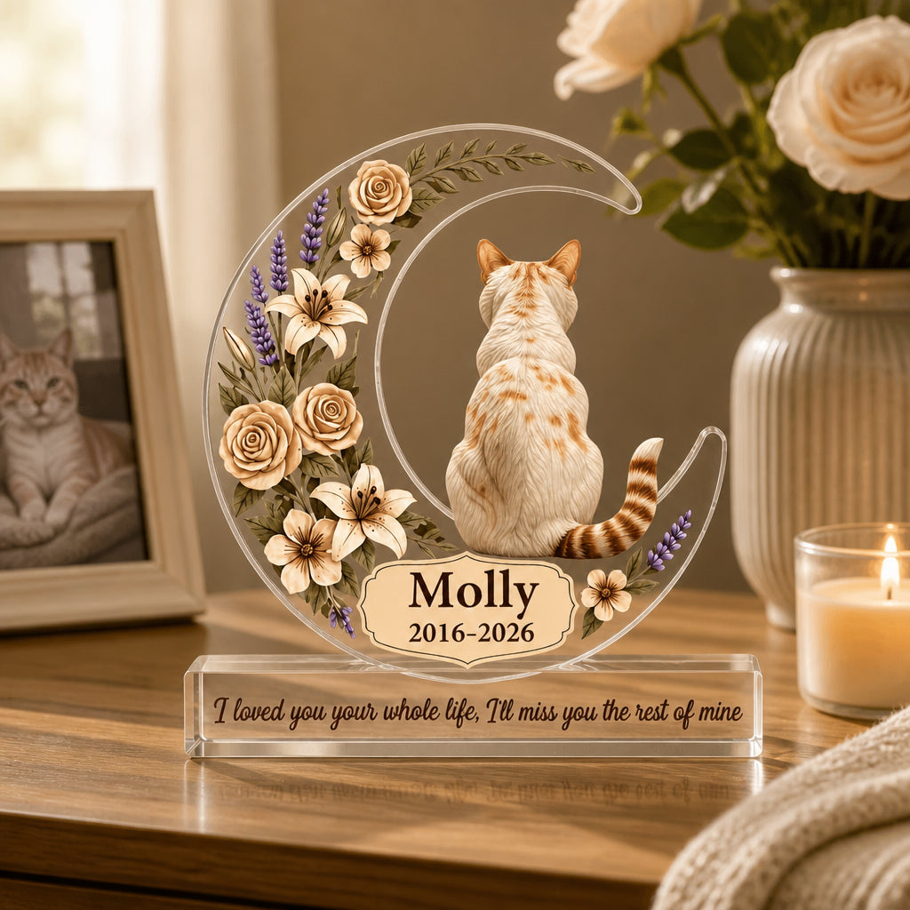 Cat Memorial Moon Acrylic Plaque – Name & Years - Personalized Acrylic Plaque e6bed9d2-44b0-464f-b002-967973c36e60.jpg