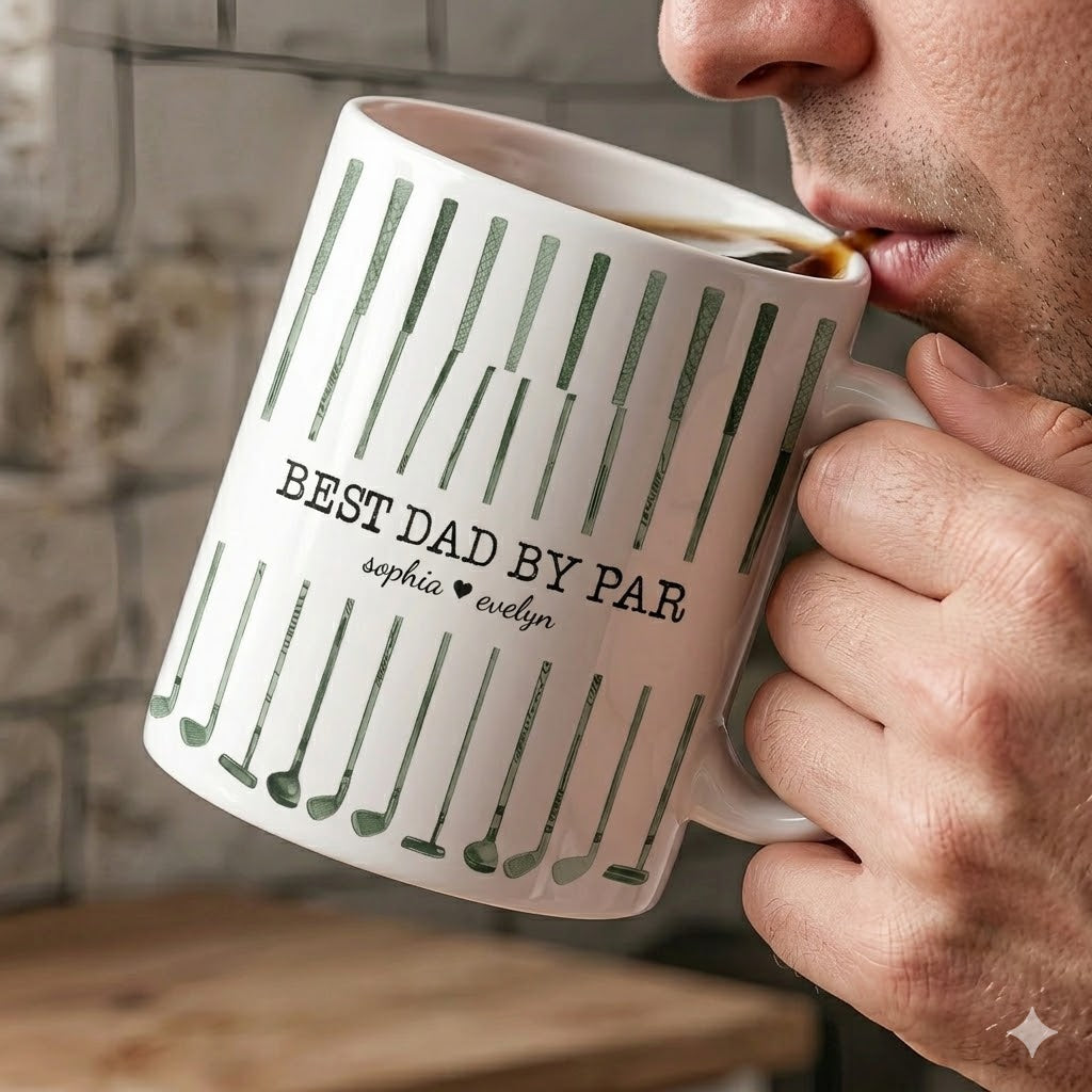 Best Dad By Par Custom Name Golf Dad Father's Day Gift For Dad, Husband - Personalized Mug