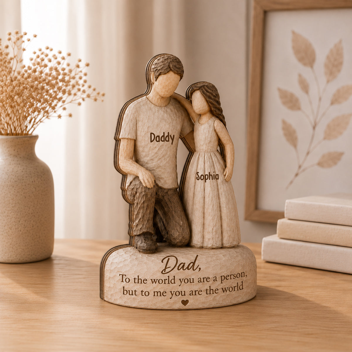 Personalized I Will Always Be Your Little Girl Father & Daughter Dancing Wooden Block, Custom Girl Father Gifts, Customized Sign Decorations for Dad, Fathers Day Birth Day Gift For Dad From Daughter