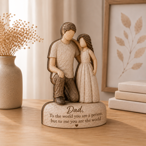 Personalized I Will Always Be Your Little Girl Father & Daughter Dancing Wooden Block, Custom Girl Father Gifts, Customized Sign Decorations for Dad, Fathers Day Birth Day Gift For Dad From Daughter