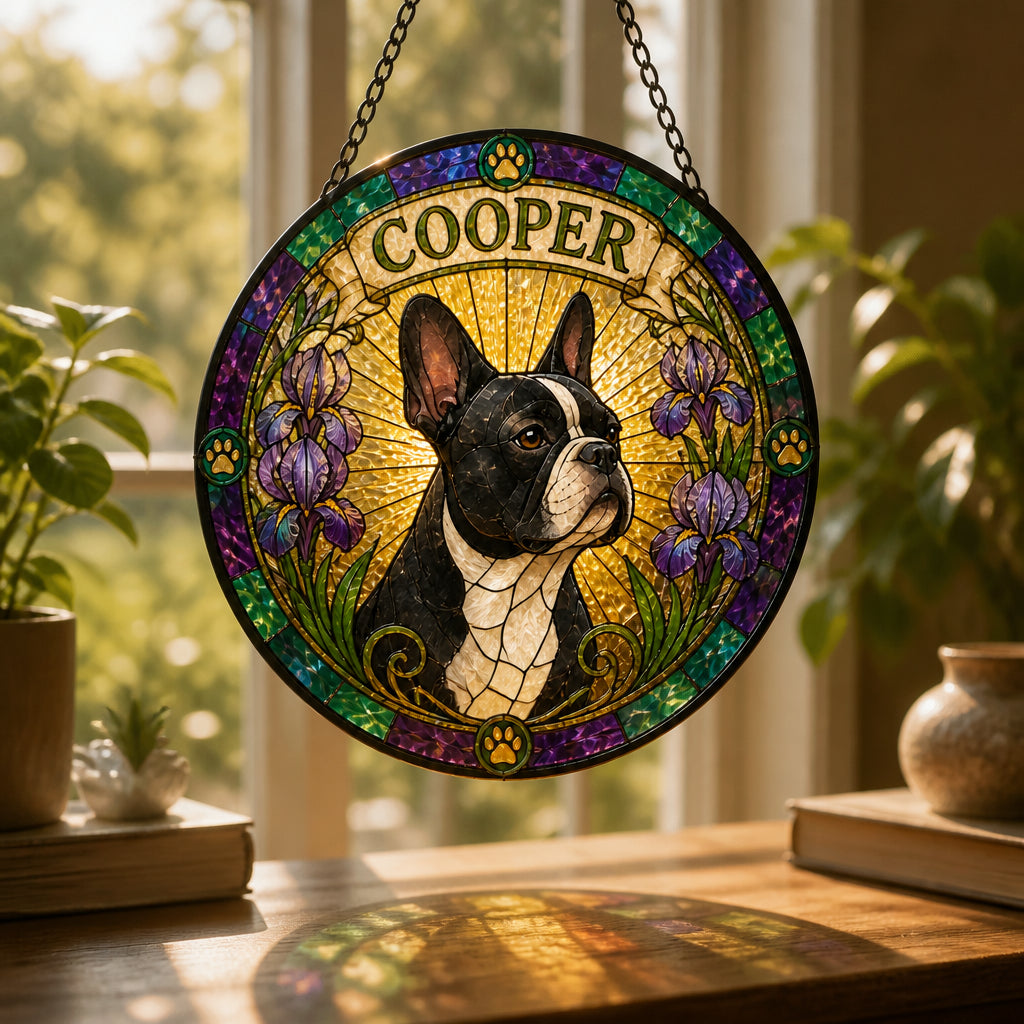 Stained Glass Pet Suncatcher – Iris Ring, Custom Name - Personalized Suncatcher Stained Glass e6d8da6e-2e09-47ae-a932-9f1f45f87c02.jpg