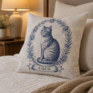 Toile Cat Cameo Personalized Pillow - Personalized Pillow e6dffc14-c121-4bd3-9855-3072583cdc18.jpg