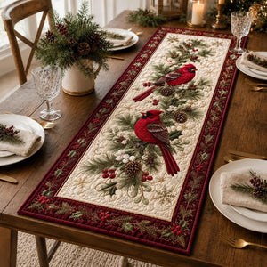 Quilted Red Cardinal Christmas Table Runner, Winter Pine Berry Decor e6e00d14-e6d2-4211-8e04-7afced3f53da-cds-2-.webp