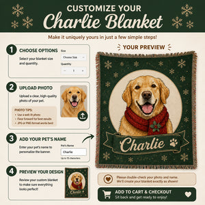 Custom Pet Portrait Holiday Blanket with Name - Personalized Blanket e6f0ea5a-b613-46bb-8fd3-a04fc6dd0fc2.jpg