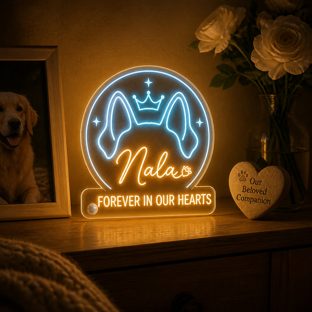 Pet Memorial Neon Night Light — Forever In Our Hearts (Name) - Personalized Acrylic Night Light e6fb1a66-a607-41fe-bdf3-014c087f96c6.jpg