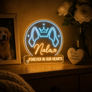 Pet Memorial Neon Night Light — Forever In Our Hearts (Name) - Personalized Acrylic Night Light e6fb1a66-a607-41fe-bdf3-014c087f96c6.jpg