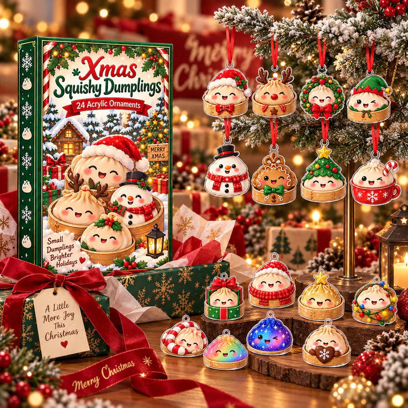 Dumpling Christmas Advent Calendar, 24 Day Acrylic Ornament Countdown, Cute Dumpling Christmas Decor, Christmas Countdown Box e707d5ae-c9c9-4a84-a5b0-be78e0e7e017-hklj-4-.webp